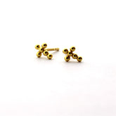 Mini cross earrings made of gold-plated silver beads